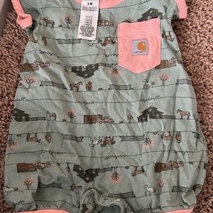 Carhartt Kids One Piece - Mint Green and Pink